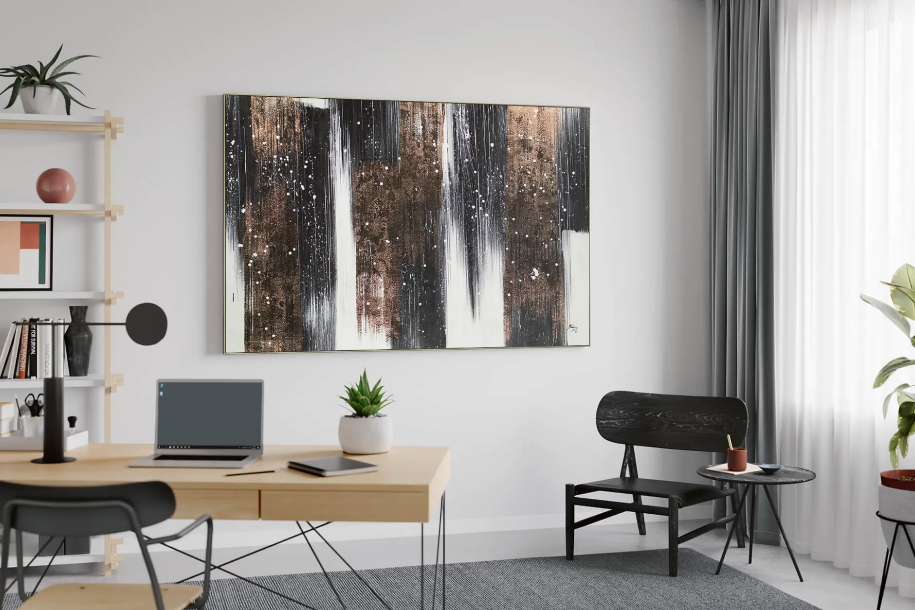 XXL Öl Gemälde 'Winter Night' | Handgemaltes Unikat