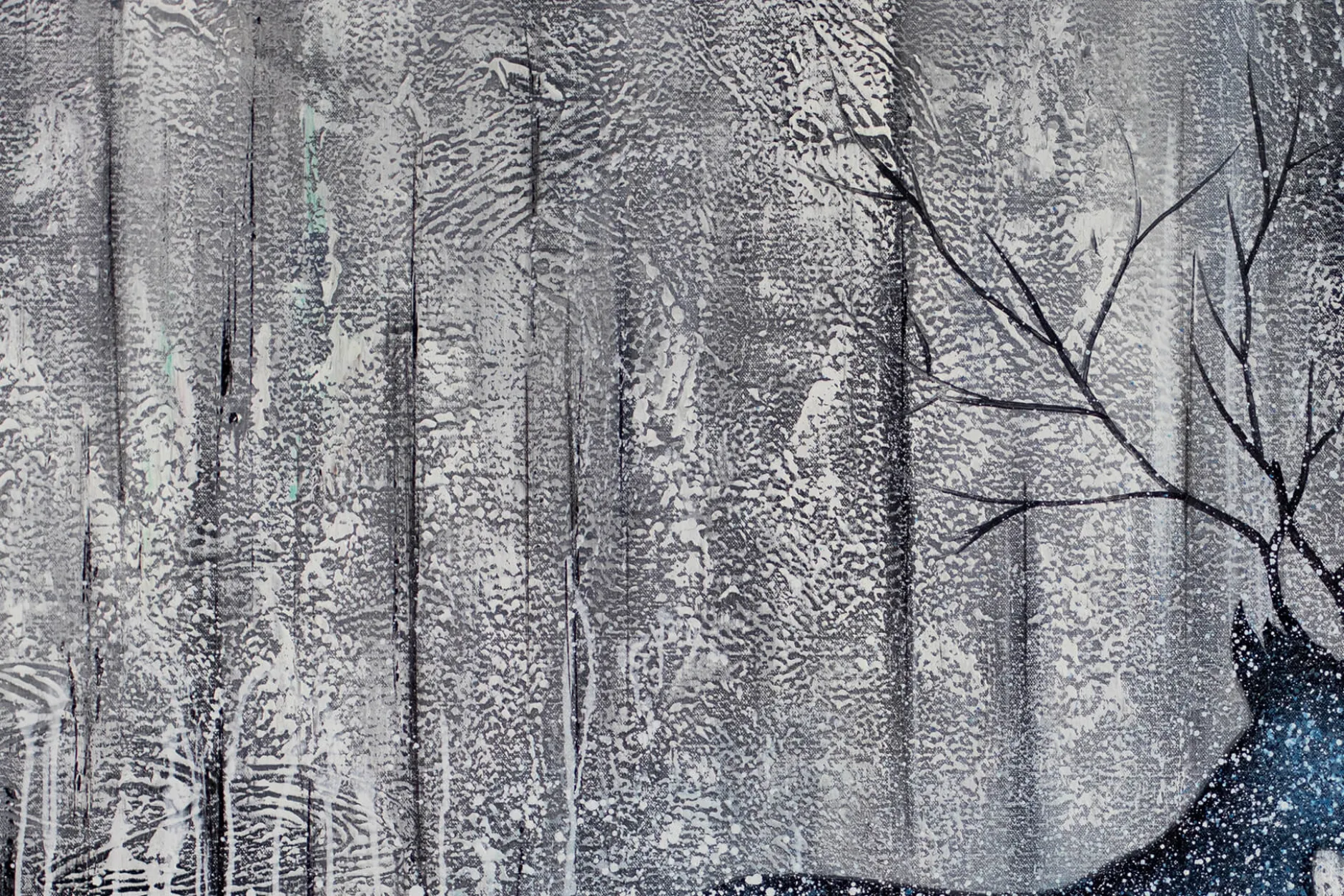 XXL Öl Gemälde 'Winterwald' | Handgemaltes Unikat
