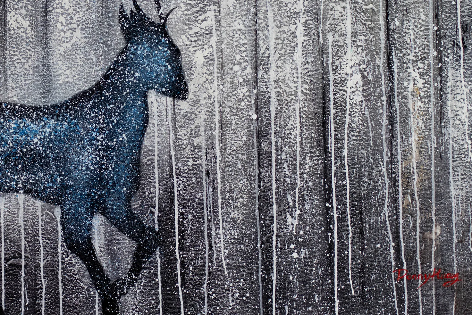 XXL Öl Gemälde 'Winterwald' | Handgemaltes Unikat