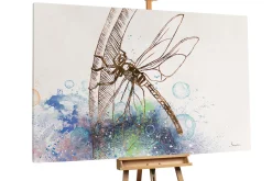 XXL Öl Gemälde 'World of Dragonflies' | Handgemaltes Unikat