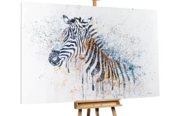 XXL Öl Gemälde 'Zacky, the Zebra' | Handgemaltes Unikat