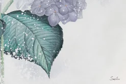 XXL Öl Gemälde 'Zarte Hortensie' | Handgemaltes Unikat