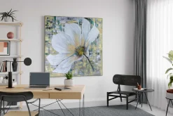 XXL Öl Gemälde 'Zartes Blumenherz' | Handgemaltes Unikat
