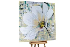 XXL Öl Gemälde 'Zartes Blumenherz' | Handgemaltes Unikat