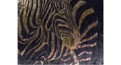XXL Öl Gemälde 'Zebra aus Gold' | Handgemaltes Unikat