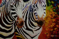 XXL Öl Gemälde 'Zebra Ensemble' | Handgemaltes Unikat