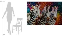 XXL Öl Gemälde 'Zebra Ensemble' | Handgemaltes Unikat