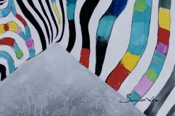 XXL Öl Gemälde 'Zebras im Glück' | Handgemaltes Unikat