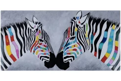 XXL Öl Gemälde 'Zebras im Glück' | Handgemaltes Unikat