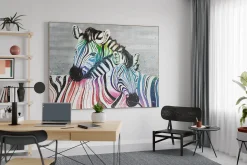 XXL Öl Gemälde 'Zweisamkeit der Zebras' | Handgemaltes Unikat
